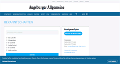 Desktop Screenshot of bekanntschaften-anzeigen.augsburger-allgemeine.de