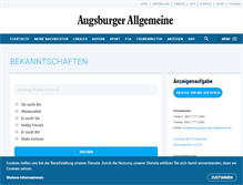 Tablet Screenshot of bekanntschaften-anzeigen.augsburger-allgemeine.de